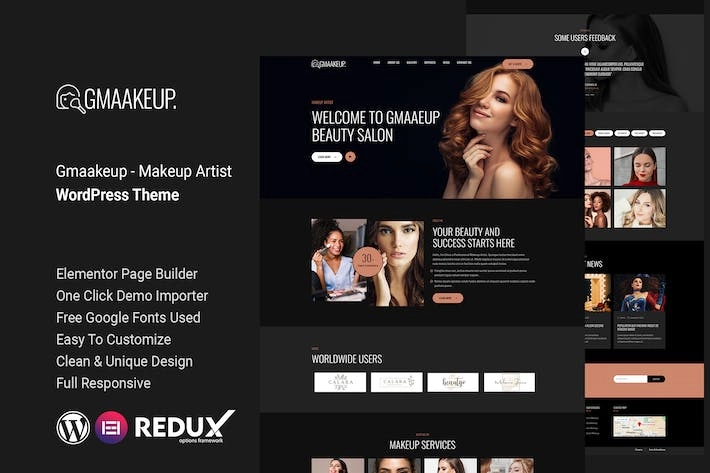 Gmaakeup Makeup Artist WordPress Theme 1.0.0 GPL Theme