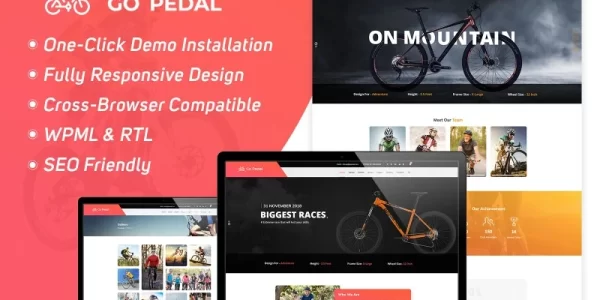 Go Pedal Cycling WordPress Theme 1.0.0 GPL Theme