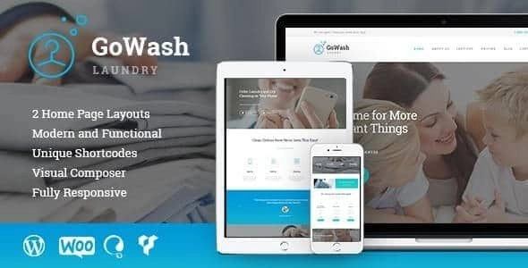GoWash | Dry Cleaning Laundry Service WordPress Theme 1.2.2 GPL Theme