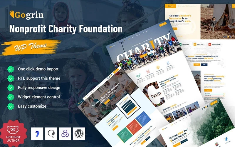 Gogrin Charity Foundation and Nonprofit WordPress Theme 1.0.0 GPL Theme