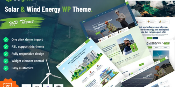 Gogrin Solar Wind Energy WordPress Theme 1.0.0 GPL Theme