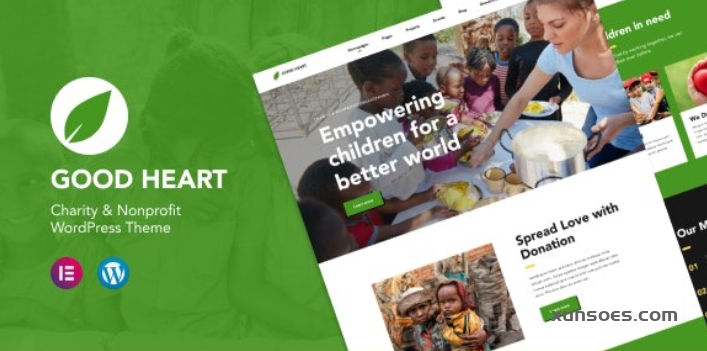 GoodHeart Charity Nonprofit Elementor WordPress Theme 1.0.0 GPL Theme