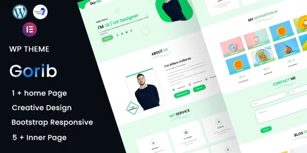 Gorib Elementor Portfolio WordPress Theme WordPress Theme 1.0.1 GPL Theme