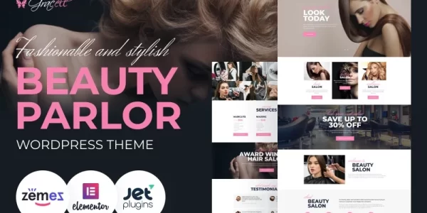Gracell Beauty Salon WordPress Elementor Theme WordPress Theme 1.0.1 GPL Theme