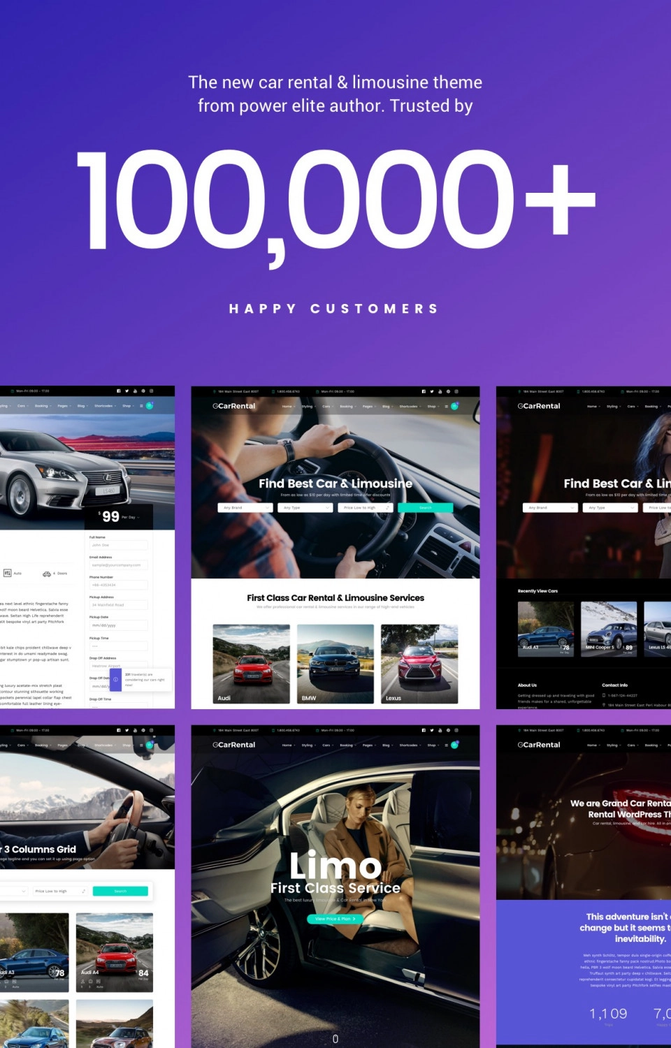 Grand Car Rental | Limousine Car Rental WordPress 2.7 GPL Theme