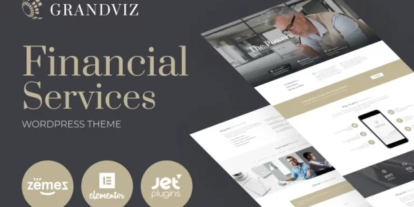 Grandviz Financial Company Premium WordPress Theme 1.0.1 GPL Theme