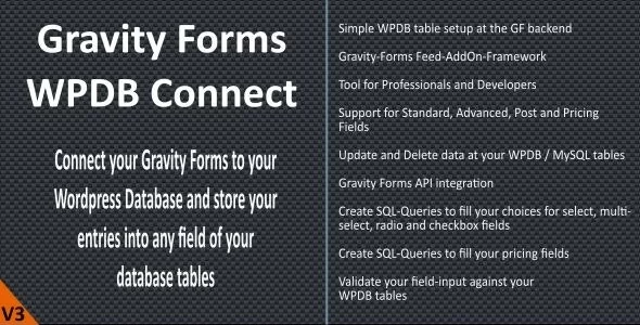 Gravity Forms WPDB / MySQL Connect 3.8.0 GPL Plugins