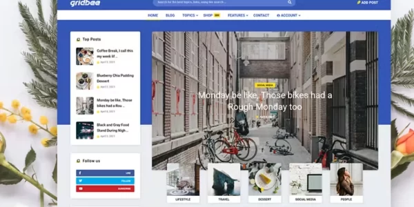 Gridbee Mag Content Sharing WordPress Theme 1.4 GPL Theme