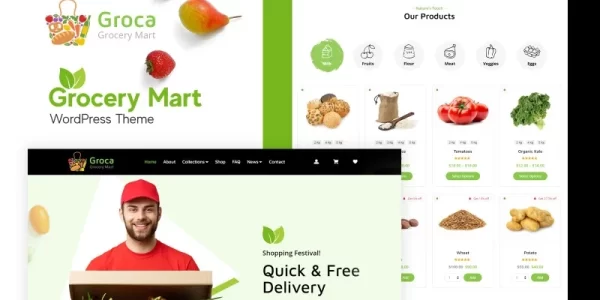 Groca Grocery Store WordPress Theme 1.0 GPL Theme