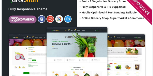 Grocstuff Vegetable, Fruits and Grocery Supermarket Responsive Woocommerce Theme 1.0 GPL Theme
