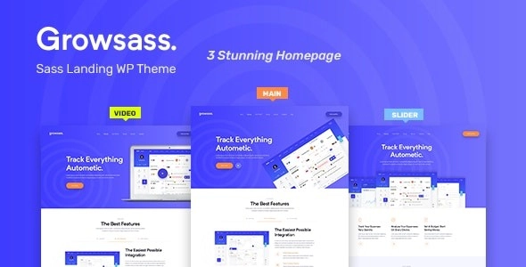 Growsass Software Landing Page WordPress Theme 1.0.6 GPL Theme