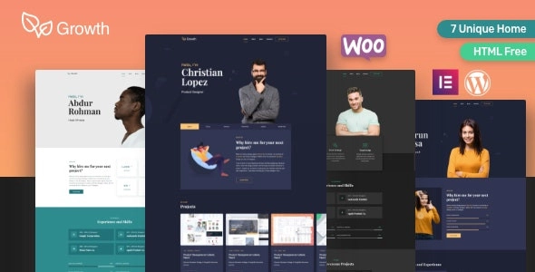 Growth Personal Portfolio Theme 1.9.3 GPL Theme