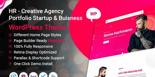 HR Creative Agency Portfolio Startup Business WordPress Theme 1.0 GPL Theme