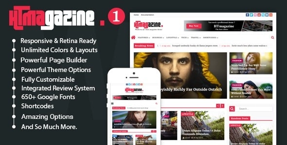 HTmagazine WordPress Newspaper Magazine Blog Theme 3.1.0 GPL Theme