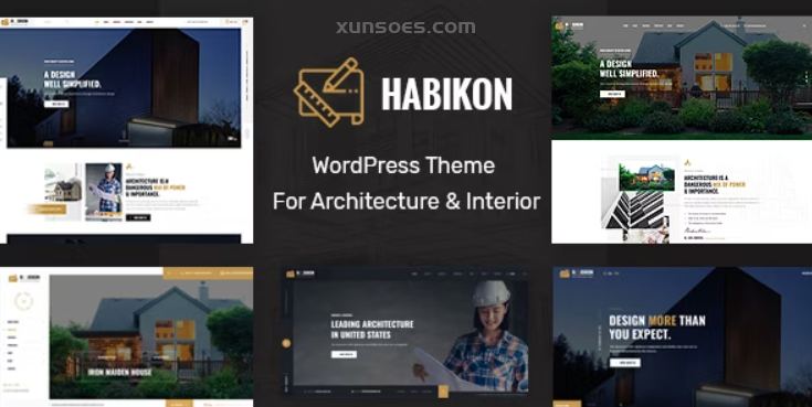 Habikon Architecture and Interior Design WordPress Theme 1.3 GPL Theme