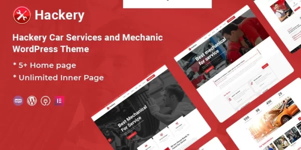 Hackery Car Services and Mechanic WordPress Theme 1.1.0 GPL Theme