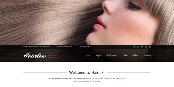 Hairlux Hair Transplantation WordPress Theme 2.3.1 GPL Theme
