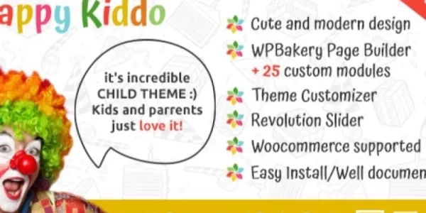 Happy Kiddo Multipurpose Kids WordPress Theme 1.0.0 GPL Theme