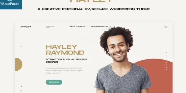 Hayley Personal CV/Resume WordPress Theme 1.0 GPL Theme