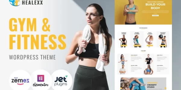 Healexx Gym Multipurpose Modern WordPress Elementor Theme WordPress Theme 1.0.1 GPL Theme