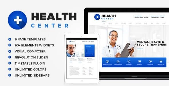 Health Center Medical WordPress theme 2.1 GPL Theme
