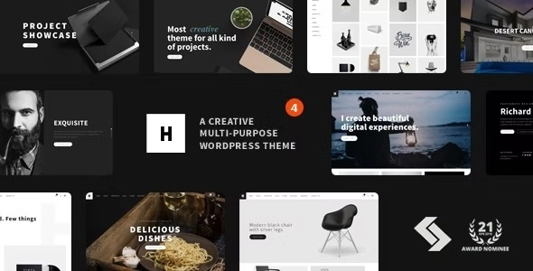 Heli Minimal Creative Black and White WordPress Theme 6.1.3 GPL Theme