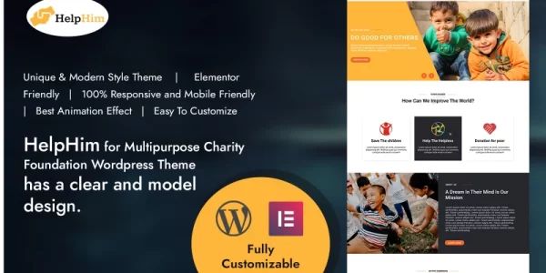 Help Him WordPress Charity Foundation Theme WordPress Theme 1.0.0 GPL Theme