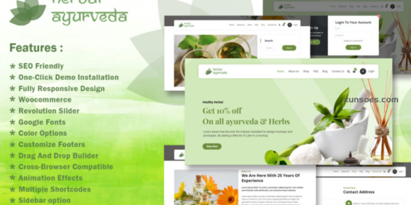 Herbal Pure Ayurveda WordPress Theme 1.0.0 GPL Theme