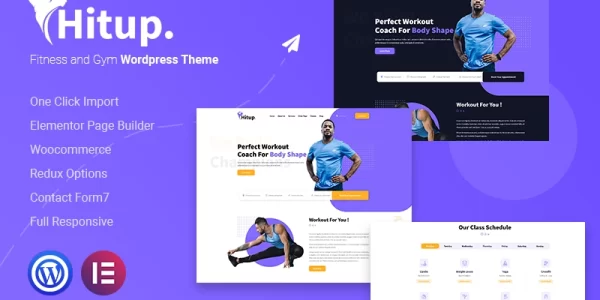 Hitup Fitness and Gym WordPress Theme 1.0.0 GPL Theme