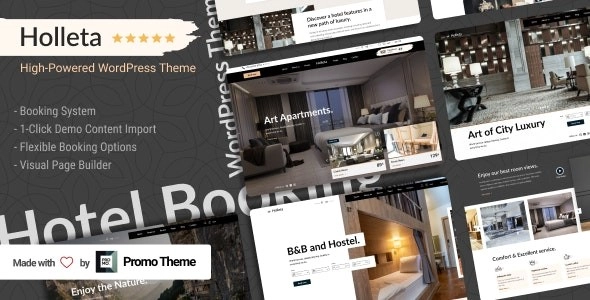 Holleta Hotel Booking WordPress 1.0.0 GPL Theme