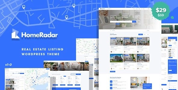 HomeRadar Real Estate WordPress Theme 1.0.5 GPL Theme