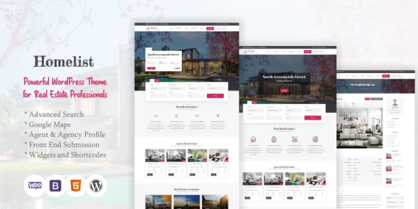 Homelist Real Estate WordPress Theme 1.0.0 GPL Theme