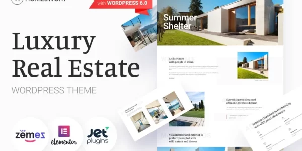 Homeswort Luxury Real Estate WordPress Elementor Theme WordPress Theme 1.0.2 GPL Theme