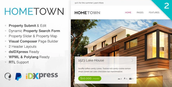 Hometown Real Estate WordPress Theme 1.9.0 GPL Theme