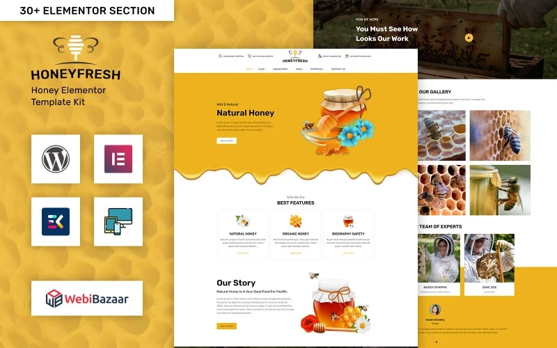 Honeyfresh Honey Farm Production Elementor WordPress Template WordPress Theme 1.0 GPL Theme