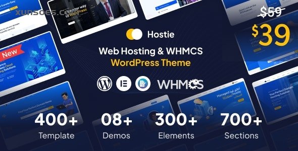 Hostie Web Hosting WHMCS WordPress Theme 1.1.1 GPL Theme