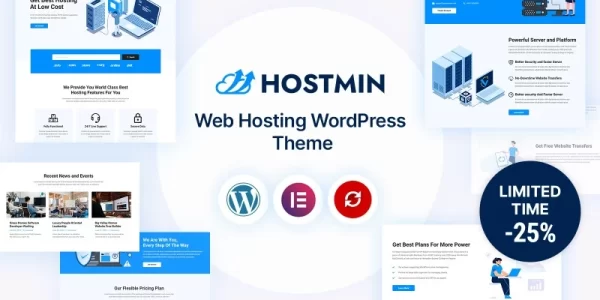 Hostmin Multipurpose Web Hosting WordPress Theme 1.0.0 GPL Theme