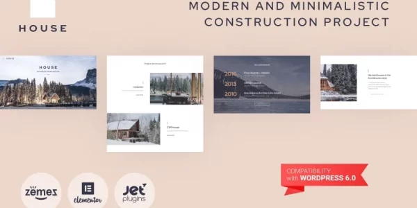 House Modern And Minimalistic Construction Project Website WordPress Theme 1.0.1 GPL Theme