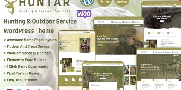 Huntar Hunting Outdoor WordPress Theme 1.0.0 GPL Theme