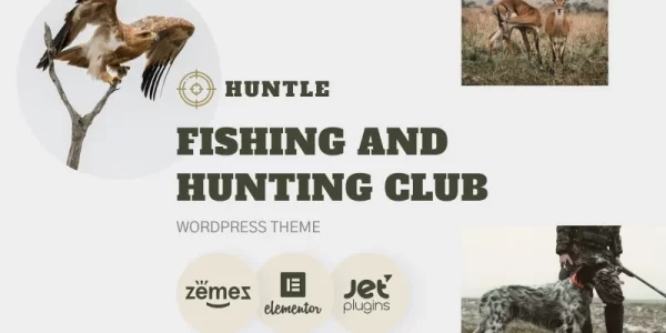 Huntle Fishing and Hunting Club WordPress Theme 1.0.1 GPL Theme