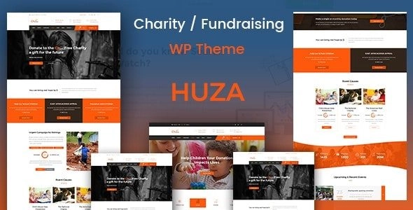 Huza Charity Responsive WordPress Theme 1.19 GPL Theme