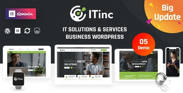 ITInc Technology IT Solutions WordPress Theme 3.8 GPL Theme