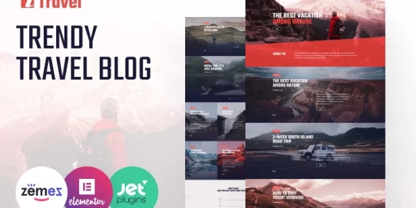 ITravel Trendy Travel Blog Website Template for Elementor builder WordPress Theme 1.2.6 GPL Theme