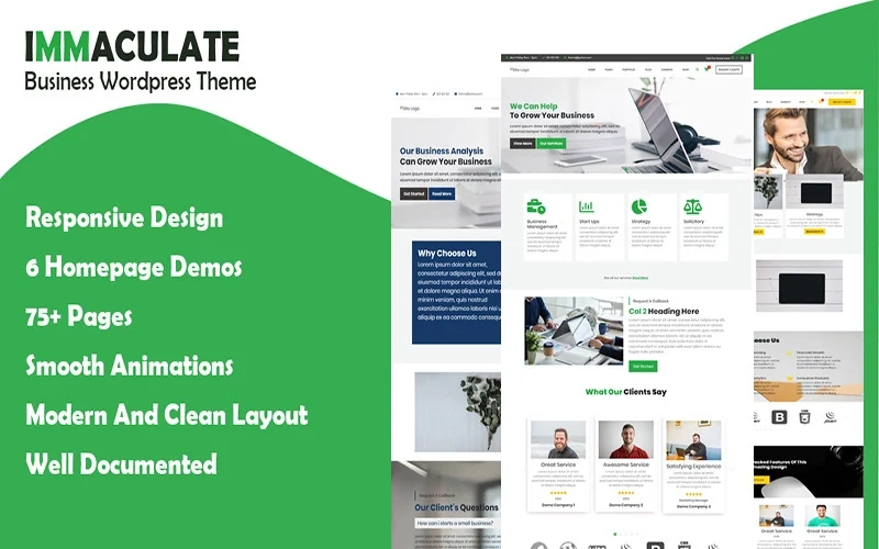 Immaculate Business Multipurpose Consulting WordPress Theme WordPress Theme 1.0.0 GPL Theme
