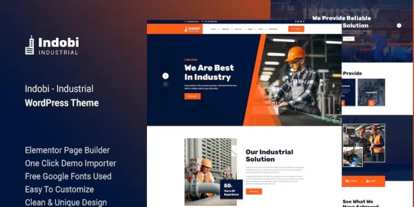 Indobi – Industrial WordPress Theme 1.0.0 GPL Theme