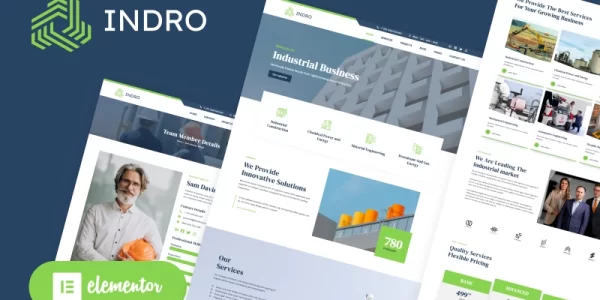 Indro Industrial Company Factory WordPress Elementor Theme WordPress Theme 1.0.1 GPL Theme