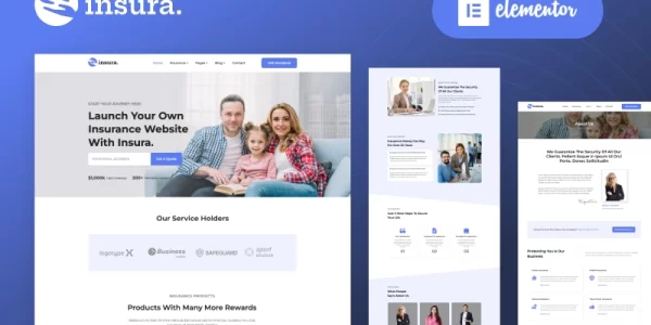 Insura Insurance Company WordPress Elementor Theme WordPress Theme 1.0.0 GPL Theme