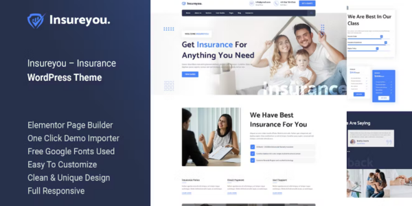 Insureyou – Insurance WordPress Theme 1.0.0 GPL Theme