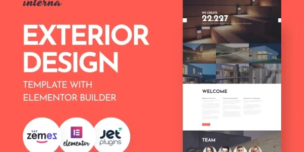 Interna Exterior Design Template with Elementor Builder WordPress Theme 1.0.1 GPL Theme