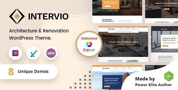 Intervio Interior and Architecture WordPress Theme + RTL 1.0.0 GPL Theme